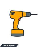 drill icon logo vector illustration. Screwdriver, power drill symbol template for graphic and web design collection