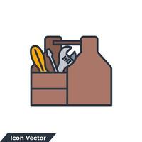 Ilustración de vector de logotipo de icono de caja de herramientas. plantilla de símbolo de caja de herramientas para la colección de diseño gráfico y web