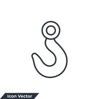 crane hook icon logo vector illustration. Crane symbol template for graphic and web design collection