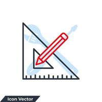 pencil and ruler icon logo vector illustration. pencil and ruler symbol template for graphic and web design collection