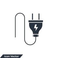 Ilustración de vector de logotipo de icono de enchufe. plantilla de símbolo de signo de enchufe eléctrico para la colección de diseño gráfico y web