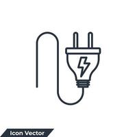 Ilustración de vector de logotipo de icono de enchufe. plantilla de símbolo de signo de enchufe eléctrico para la colección de diseño gráfico y web