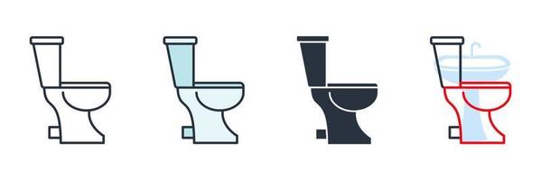 toilet icon logo vector illustration. Toilet bowl sign symbol template for graphic and web design collection