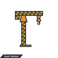 tower crane icon logo vector illustration. tower crane symbol template for graphic and web design collection