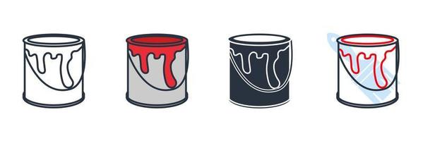 paint bucket icon logo vector illustration. paint bucket symbol template for graphic and web design collection