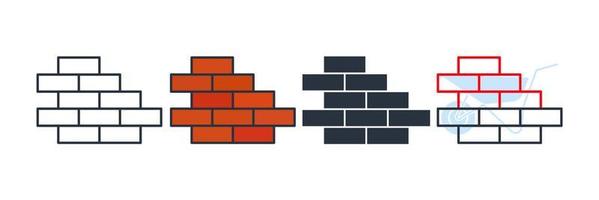 brickwork icon logo vector illustration. Wall symbol template for graphic and web design collection