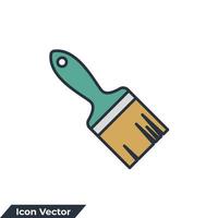 paint brush icon logo vector illustration. paint brush symbol template for graphic and web design collection