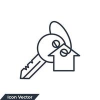 ilustración vectorial del logotipo del icono de la llave de la casa. plantilla de símbolo de llave de casa para la colección de diseño gráfico y web vector