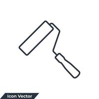 paint roller icon logo vector illustration. paint roller symbol template for graphic and web design collection