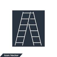 Ilustración de vector de logotipo de icono de escalera. plantilla de símbolo de escalera de tijera para la colección de diseño gráfico y web