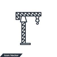 tower crane icon logo vector illustration. tower crane symbol template for graphic and web design collection