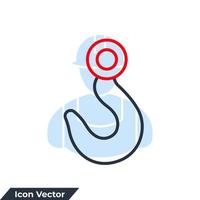 crane hook icon logo vector illustration. Crane symbol template for graphic and web design collection