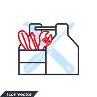 toolbox icon logo vector illustration. Tool box symbol template for graphic and web design collection