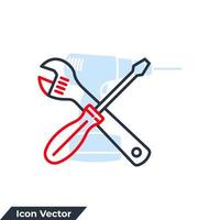 tools icon logo vector illustration. Setting symbol template for graphic and web design collection