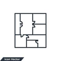 floor plan icon logo vector illustration. blueprint architecture symbol template for graphic and web design collection