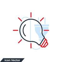 ilustración de vector de logotipo de icono de bombilla. signo de idea, solución, concepto de pensamiento. plantilla de símbolo de lámpara eléctrica de iluminación para la colección de diseño gráfico y web