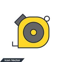 tape measure icon logo vector illustration. Measurement tape symbol template for graphic and web design collection