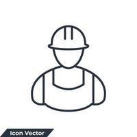 Ilustración de vector de logotipo de icono de constructor. plantilla de símbolo de trabajador de la construcción para la colección de diseño gráfico y web