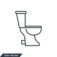 wc icono logo vector ilustración. plantilla de símbolo de signo de taza de inodoro para la colección de diseño gráfico y web