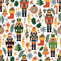 Christmas vector seamless Nutcracker pattern. Can be used for wallpaper, pattern fills, web page background, surface textures.