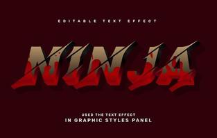 Ninja editable text effect template vector