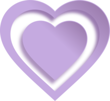 style de coeur découpé en papier violet png