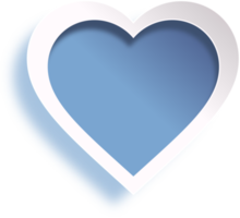 White And  Heart Paper Cut Style png