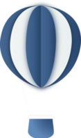 ballon à air chaud en papier bleu, papier ballon à air chaud découpé png