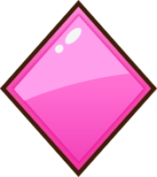 bouton losange dessin animé rose png