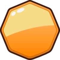 botão de octógono de desenho laranja png