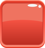 botón cuadrado rojo de dibujos animados png