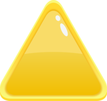 botón de triángulo amarillo de dibujos animados png