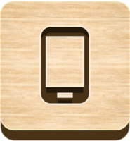 Wooden Mobile Phone Button, Wooden Icon png