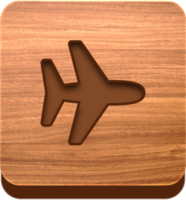 botão de avião de madeira, ícone de madeira png
