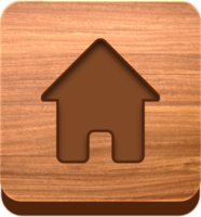 houten huis knop, houten icoon png