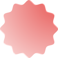 Red Gradient Wavy Circle, Wavy Circle Button png