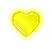 neon geel hart banier, neon hart png