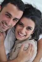 happy young couple relax at home photo