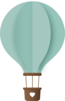 ballon à air chaud en papier turquoise, papier ballon à air chaud découpé png