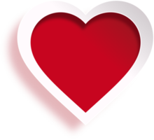 White And Red Heart Paper Cut Style png