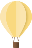 ballon à air chaud en papier jaune, coupe papier ballon à air chaud png