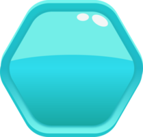 Blue Cartoon Hexagon Button png