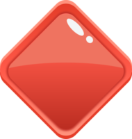 Red Cartoon Rhombus Button png