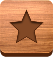 botão estrela de madeira, ícone de madeira png