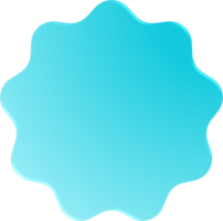 Blue Gradient Wavy Circle, Wavy Circle Button png