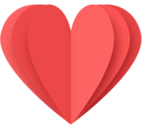 Red Paper Heart Png, Paper Heart Valentine's Day png