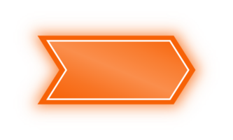 bannière de flèche orange néon, flèche néon png