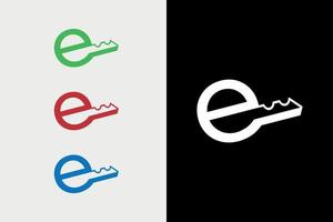 e key logo design vector