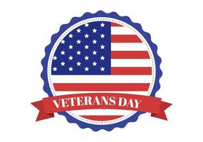 Veterans Day on November 11 Template Hand Drawn Cartoon Flat Illustration with USA Flag and Army to Honoring All Who Served vector