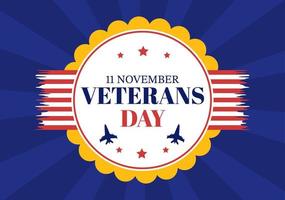 Veterans Day on November 11 Template Hand Drawn Cartoon Flat Illustration with USA Flag and Army to Honoring All Who Served vector